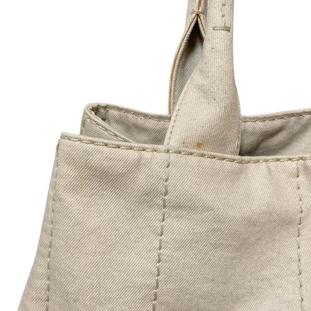 PRADA Canapa Denim Tote Bag B1877B Beige Women's - Picture 7 of 15